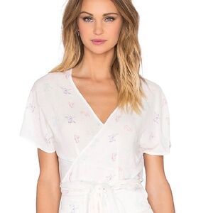 Wildfox Couture Short Sleeve Wrap Top Size Small